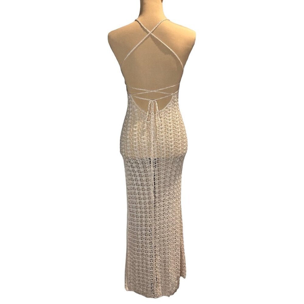 Cult Gaia Demi Knit Dress Sz XS Sheer Nude Luxury Swim Cover Up - Picture 6 of 15